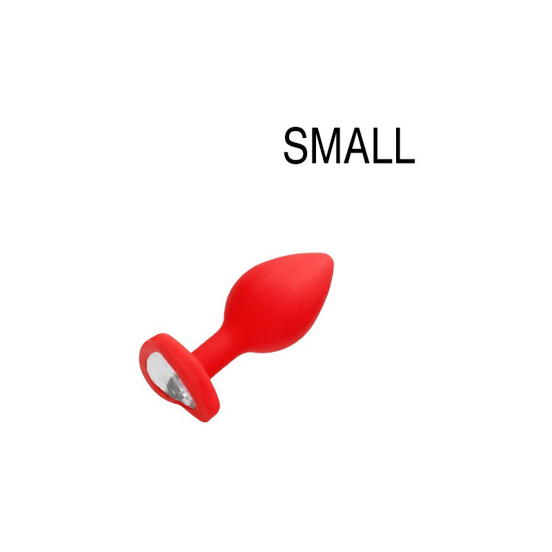 Ouch! Plug Bijou Anal Silicone Heart Rouge 6 x 2.8 cm
